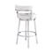 Armen Living Titana 30" Bar Height Swivel White Faux Leather and Brushed Stainless Steel Bar Stool 840254335080 - alternate 4